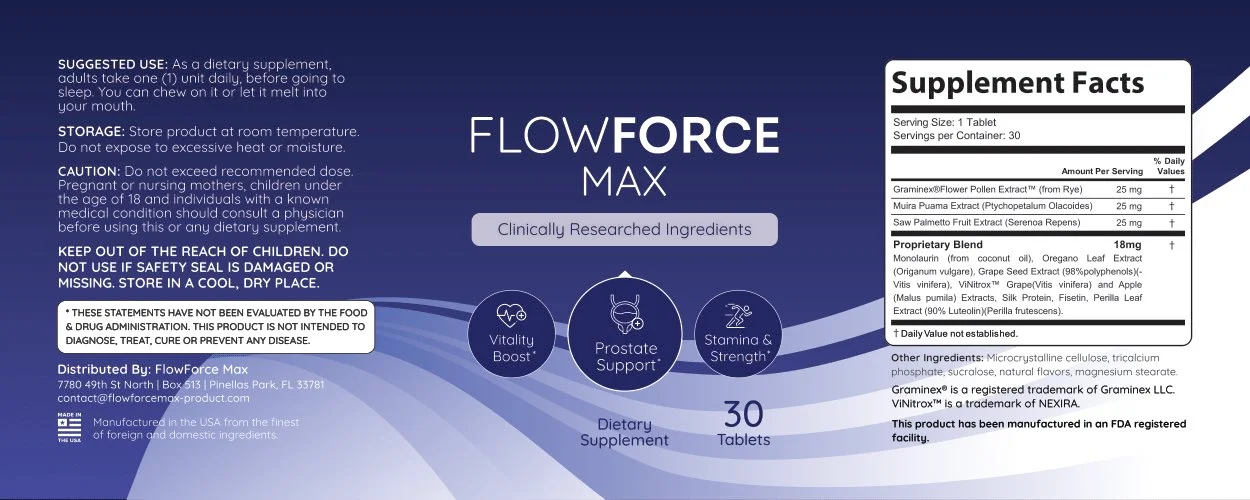 FlowForce Max Product Label